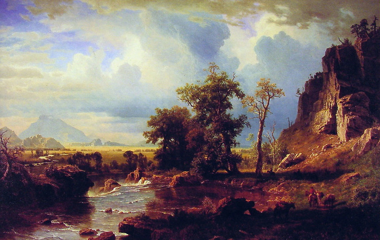 Albert Bierstadt Oil Painting North Fork of the Platte Nebraska